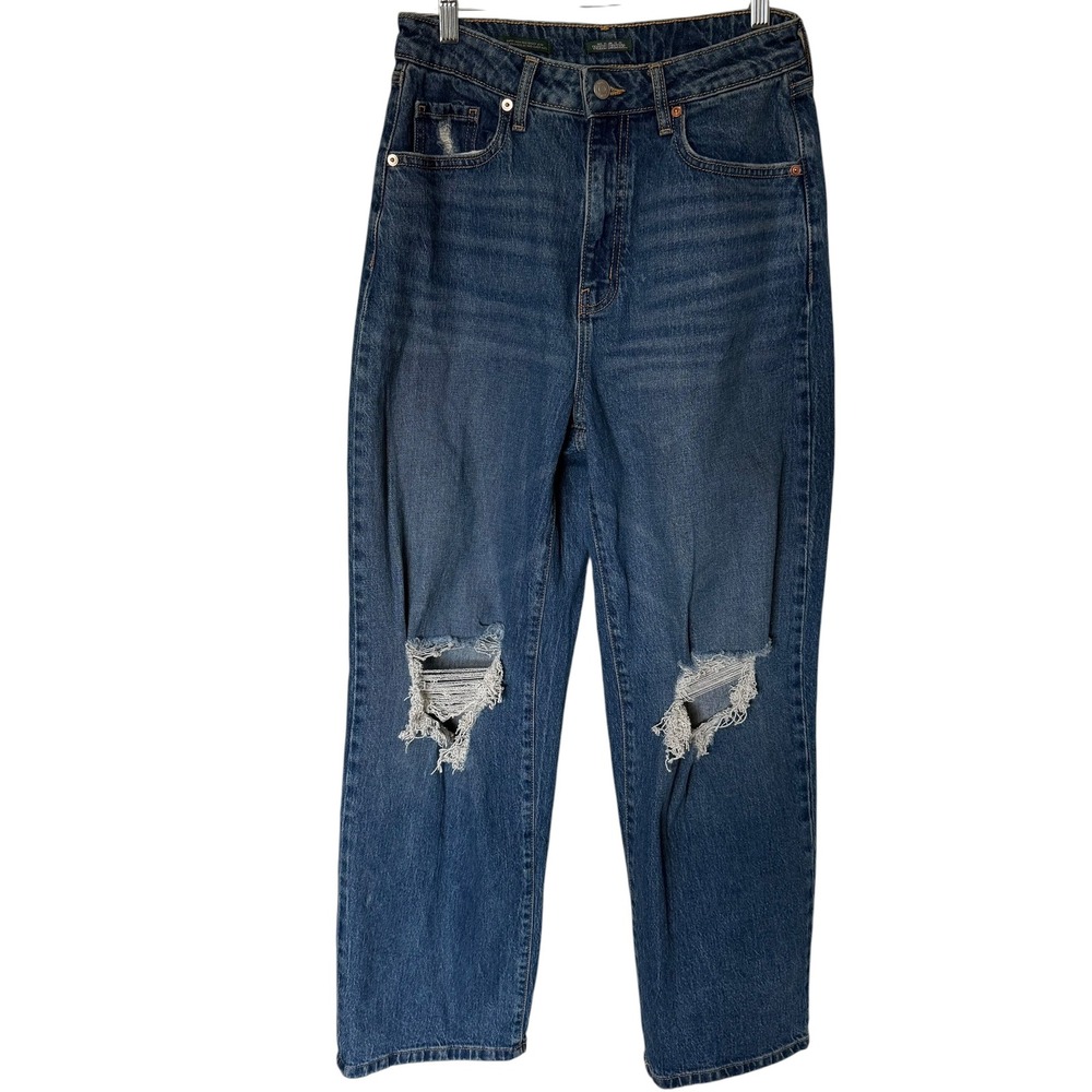 Wild Fable Baggy Jeans Women 6/28R Blue Good Distressed Super High Rise Relaxed